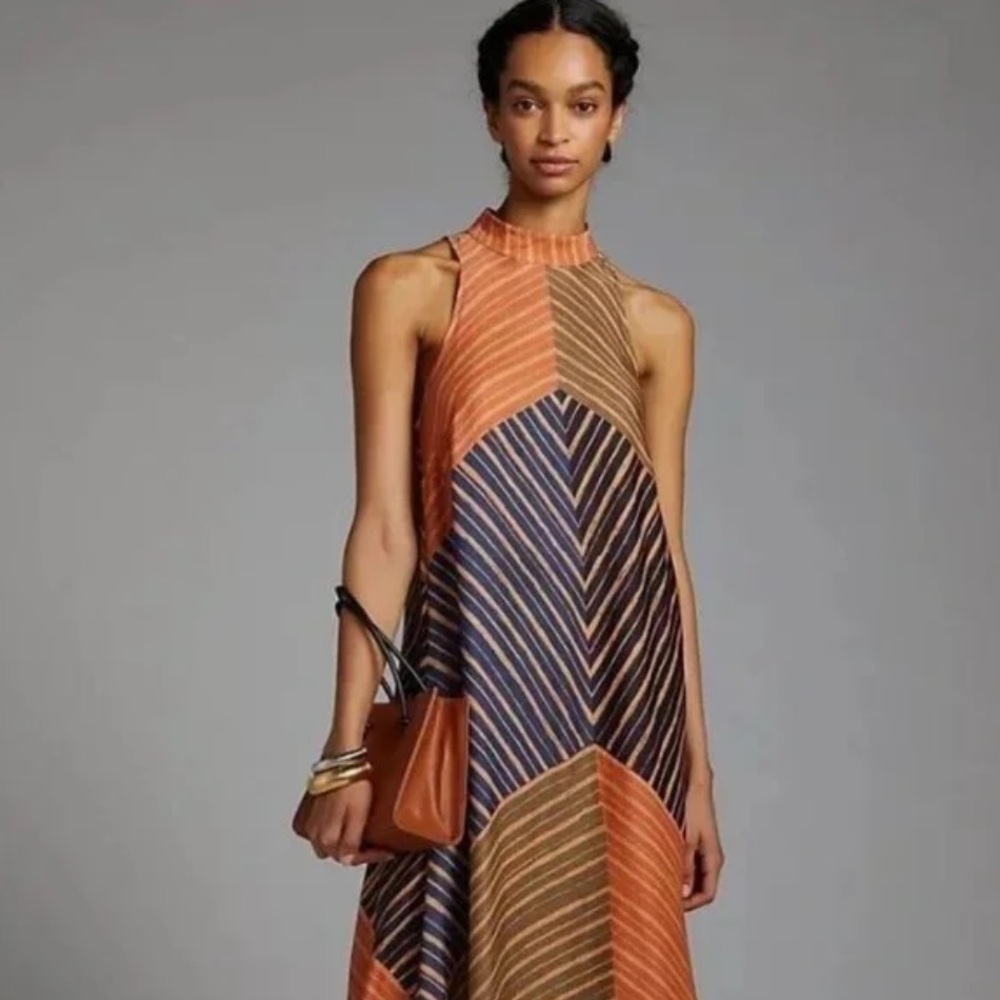 Farm Rio for Anthropologie halter maxi dress with pockets Size: S